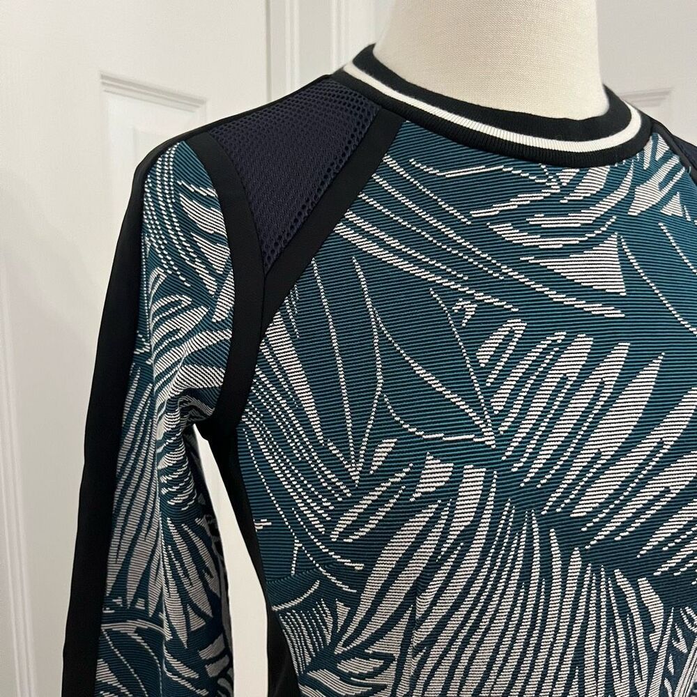 Veronica Beard Jacquard Palm Tropical Print Long Sleeve Bodycon Dress Small - Picture 2 of 6